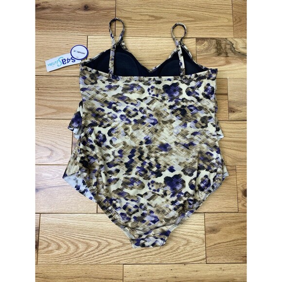Swimsuits for all womens‎ one piece swimsuit. Leopard Print Ruffles. Size 12 NEW - Picture 5 of 14